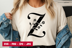 Letter Z Floral SVG PNG Product Image 1