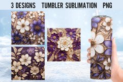 3D Flowers Tumbler Wrap Sublimation Designs Product Image 1