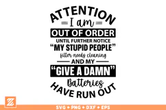 Funny SVG, Attention I am out of order SVG Cut file Product Image 2