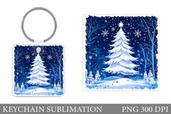 Christmas Tree Keychain. Christmas Keychain Sublimation Product Image 1