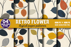 Retro flower pattern floral Digital Paper Background Bundle Product Image 2