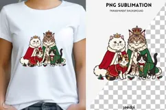 Cute Christmas cats png design for T-shirts Product Image 1