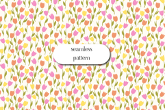 Seamless Tulip Pattern Pastel Spring Floral Design Art Product Image 1