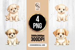 Cute Brown Puppy Dog Clipart Sublimation PNG Product Image 1
