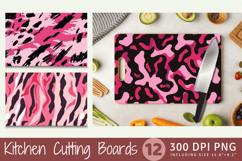 Pink Animal Print Cutting Boards sublimation Design Product Image 1