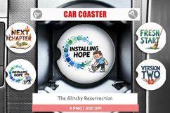 The Glitchy Resurrection Car Coaster Product Image 1