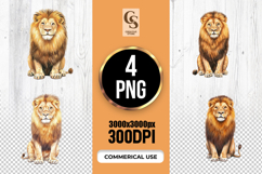 Watercolor Lion Clipart Sublimation PNG Product Image 1