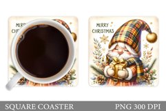 Christmas Gnome Coaster Design. Christmas Gnome Sublimation Product Image 1