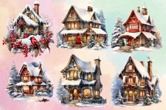 Christmas Houses Clipart Bundle, Christmas Product Image 2