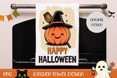 Happy Halloween Towel, Spooky Halloween Pumpkin Towel Design Product Image 1