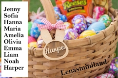 Easter bunny girls name tags digital download laser cut file Product Image 1