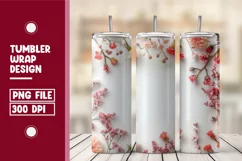 Add Your Name Tumbler, Floral Tumbler Wrap Design Product Image 1