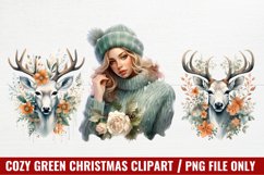 Cozy Green christmas Clipart Sublimation Product Image 1