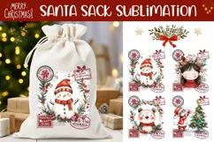 Cozy Christmas Santa Sack Designs, Cartoon Christmas Print Product Image 1