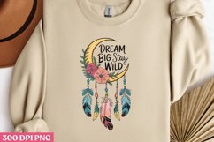 Dream Big Stay Wild PNG, Dreamcatcher Sublimation PNG Product Image 2