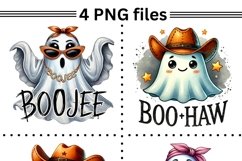 Ghostly PNG Graphics,Cute Ghosts Clipart for Sublimation Product Image 2
