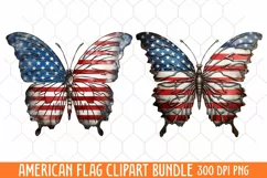 American Flag Watercolor Clipart, Us Flag Clipart Product Image 1