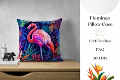 Pink Flamingo Pillow Case PNG, Flamingo Pillowcase Design Product Image 1