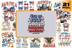 4th of July Patriotic USA PNG Bundle Product Image 1