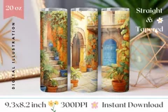 Plants Tumbler Wrap Design, Summer Tumbler Sublimation Product Image 1