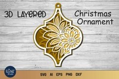 Floral Ornament SVG Bundle | Layered SVG Christmas Ornaments Product Image 2