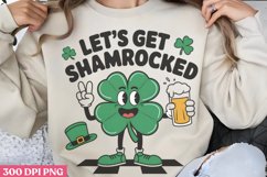 Lets Get Shamrocked PNG, Groovy ST Patricks Sublimation PNG Product Image 2