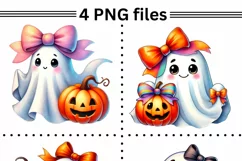 Trending Halloween PNG, Coquette Ghosts & Stylish Product Image 2