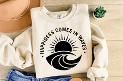Happiness comes in waves svg | Summer Svg | Shirt Svg Product Image 1
