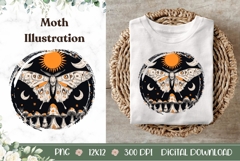 Celestial Moth Illustration, Mushrooms PNG Product Image 1