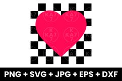 Retro Checkered Heart, Trendy Retro Heart SVG Product Image 1