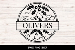 Christmas Family Name SVG - Holly Product Image 1