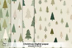 Christmas trees digital paper, background clipart Product Image 1