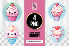 Kawaii Cupcake Clipart Sublimation PNG Product Image 1
