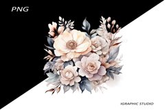 Watercolor Pastel Flowers Clipart, Wedding Flowers Clipart Product Image 1
