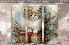 Christmas Cat Tumbler Sublimation | Winter Tumbler Wrap Product Image 1