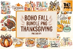 Boho Fall Bundle PNG Thanksgiving Designs Product Image 1