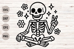 Groovy Skeleton Svg, Funny Halloween Skeleton Svg. Product Image 1