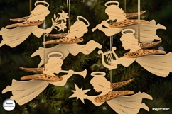 3D Christmas Angels Ornament Bundle | Glowforge | SVG Product Image 1