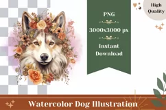 Watercolor Dog Illustration, Dog Sublimation PNG, Pet PNG Product Image 1