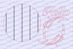 Farmhouse Lavender door sign, Hello door hanger SVG cut file Product Image 3