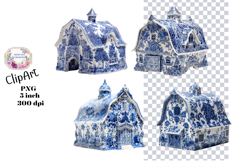 Blue Toile, Ephemera, PNG, Clipart, Junk Journal, flowers Product Image 1
