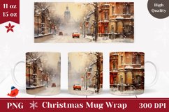Watercolor Christmas Mug Wrap, Coffee Christmas Sublimation Product Image 1