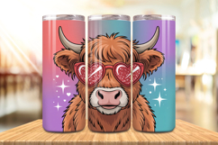 Valentine’s Day Highland Cow Tumbler Wrap PNG Big Bundle Product Image 2
