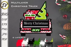 3D Christmas. 3d Layered SVG. Christmas Truck. Truck SVG Product Image 1