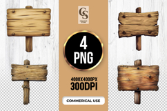 Rustic Wooden Sign Board Clipart Sublimation PNG Product Image 1
