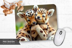 Cuddling Animals Mouse Pad PNG Design Product Image 1