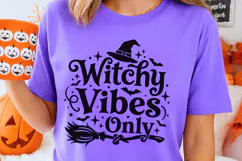 Witchy Vibes Only Svg, Halloween Witch Svg, Witch Hat Svg. Product Image 2