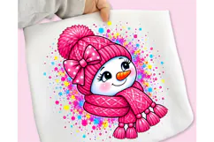 Pink Snowman PNG, Christmas PNG, Meltdown Snowman Christmas Product Image 2