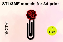 Paper Clips, Rose STL/3MF files for 3D Printing Product Image 1