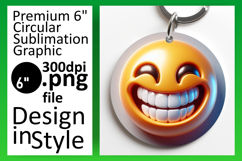 Sophisticated Round Design Keychain Art , 3D Emoji Product Image 1